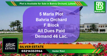 Residential Plot for Sale in Bahria Orchard, Lahore - (BP-86274)