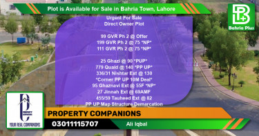 Residential Plot for Sale in Bahria Town, Lahore - (BP-86431)