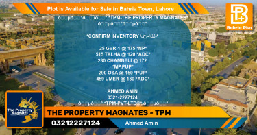 Residential Plot for Sale in Bahria Town, Lahore - (BP-86457)