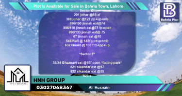 Residential Plot for Sale in Bahria Town, Lahore - (BP-86458)