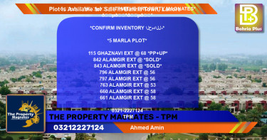 Residential Plot for Sale in Bahria Town, Lahore - (BP-86463)