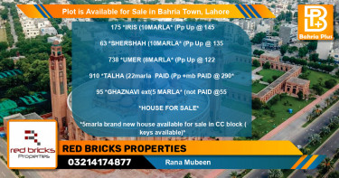 Residential Plot for Sale in Bahria Town, Lahore - (BP-86500)
