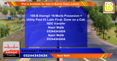 Residential Plot for Sale in Bahria Town, Lahore - (BP-86506)