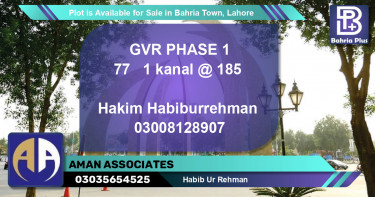 Residential Plot for Sale in Bahria Town, Lahore - (BP-86531)