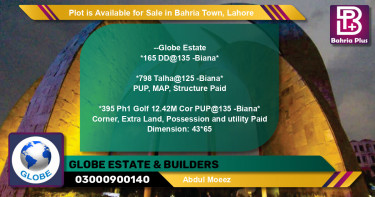 Residential Plot for Sale in Bahria Town, Lahore - (BP-86546)