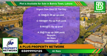 Residential Plot for Sale in Bahria Town, Lahore - (BP-86561)