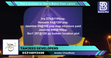 Residential Plot for Sale in Bahria Town, Lahore - (BP-86579)