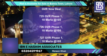 Residential Plot for Sale in Bahria Town, Lahore - (BP-86590)