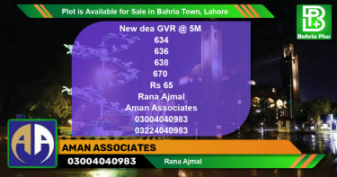 Residential Plot for Sale in Bahria Town, Lahore - (BP-86595)
