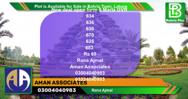 Residential Plot for Sale in Bahria Town, Lahore - (BP-86627)