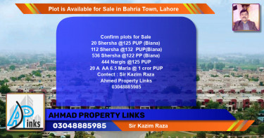 Residential Plot for Sale in Bahria Town, Lahore - (BP-86628)