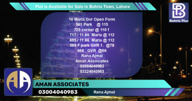 Residential Plot for Sale in Bahria Town, Lahore - (BP-86630)