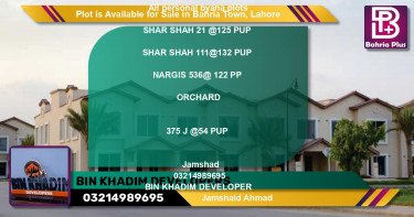 Residential Plot for Sale in Bahria Town, Lahore - (BP-86655)
