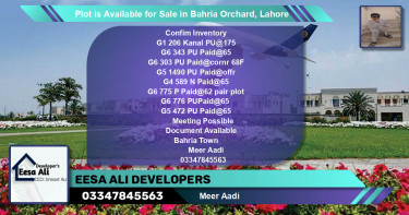 Residential Plot for Sale in Bahria Orchard, Lahore - (BP-86685)