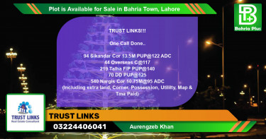Residential Plot for Sale in Bahria Town, Lahore - (BP-86703)