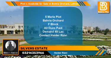 Residential Plot for Sale in Bahria Orchard, Lahore - (BP-86717)