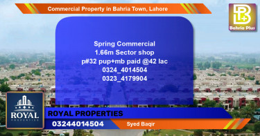 Commercial Property for Sale in Bahria Town, Lahore - (BP-86743)
