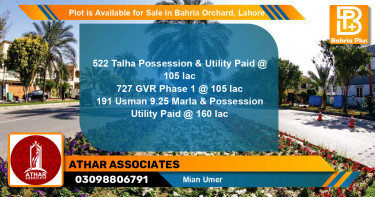 Residential Plot for Sale in Bahria Orchard, Lahore - (BP-86750)