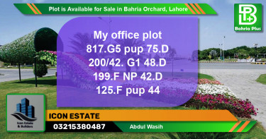 Residential Plot for Sale in Bahria Orchard, Lahore - (BP-86775)