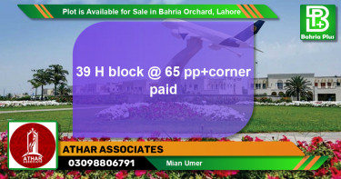 Residential Plot for Sale in Bahria Orchard, Lahore - (BP-86782)