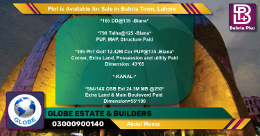 Residential Plot for Sale in Bahria Town, Lahore - (BP-86784)