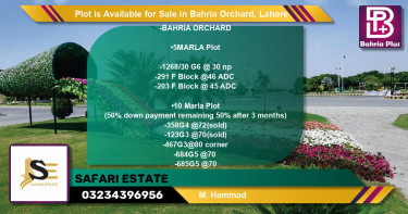 Residential Plot for Sale in Bahria Orchard, Lahore - (BP-86791)