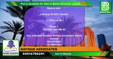 Residential Plot for Sale in Phase 2 - J Block -  Bahria Orchard, Lahore - (BP-86822)