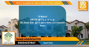 Residential Plot for Sale in Bahria Town, Lahore - (BP-86831)
