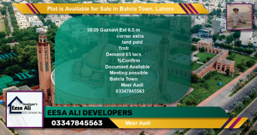 Residential Plot for Sale in Bahria Town, Lahore - (BP-86842)