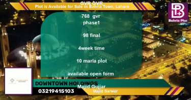 Residential Plot for Sale in Bahria Town, Lahore - (BP-86862)
