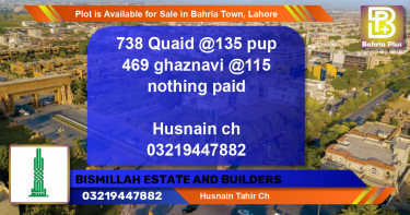 Residential Plot for Sale in Bahria Town, Lahore - (BP-86867)