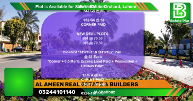 Residential Plot for Sale in Bahria Orchard, Lahore - (BP-86876)