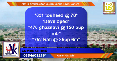 Residential Plot for Sale in Bahria Town, Lahore - (BP-86877)