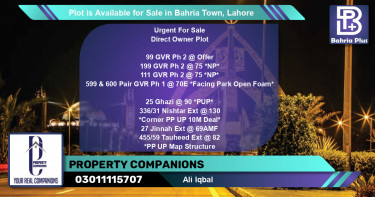 Residential Plot for Sale in Bahria Town, Lahore - (BP-86886)