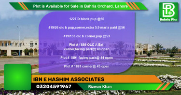 Residential Plot for Sale in Bahria Orchard, Lahore - (BP-86891)