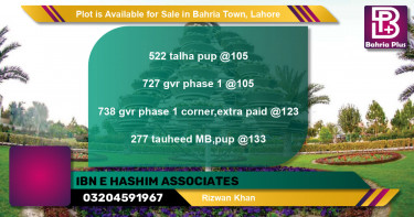 Residential Plot for Sale in Bahria Town, Lahore - (BP-86893)