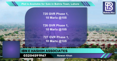 Residential Plot for Sale in Bahria Town, Lahore - (BP-86905)