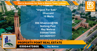 Residential Plot for Sale in Sector F - Ghaznavi Block -  Bahria Town, Lahore - (BP-86960)