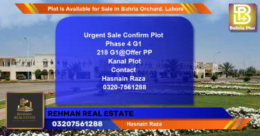 Residential Plot for Sale in Bahria Orchard, Lahore - (BP-86973)