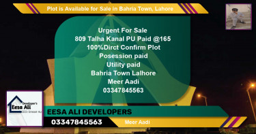 Residential Plot for Sale in Bahria Town, Lahore - (BP-87008)