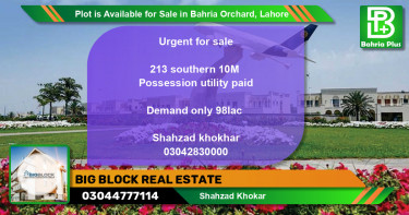 Residential Plot for Sale in Bahria Orchard, Lahore - (BP-87010)