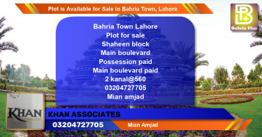 Residential Plot for Sale in Bahria Town, Lahore - (BP-87027)