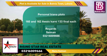 Residential Plot for Sale in Bahria Town, Lahore - (BP-87070)
