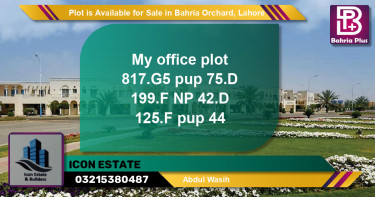 Residential Plot for Sale in Bahria Orchard, Lahore - (BP-87106)