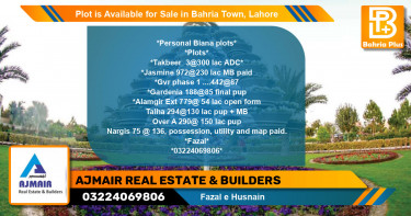 Residential Plot for Sale in Bahria Town, Lahore - (BP-87110)
