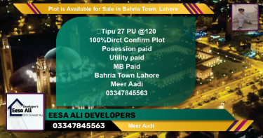 Residential Plot for Sale in Bahria Town, Lahore - (BP-87113)