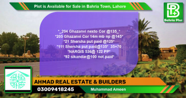 Residential Plot for Sale in Bahria Town, Lahore - (BP-87130)