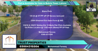 Residential Plot for Sale in Bahria Town, Lahore - (BP-87137)