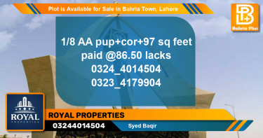 Residential Plot for Sale in Bahria Town, Lahore - (BP-87145)