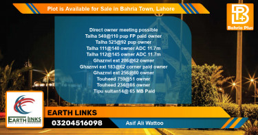 Residential Plot for Sale in Bahria Town, Lahore - (BP-87171)